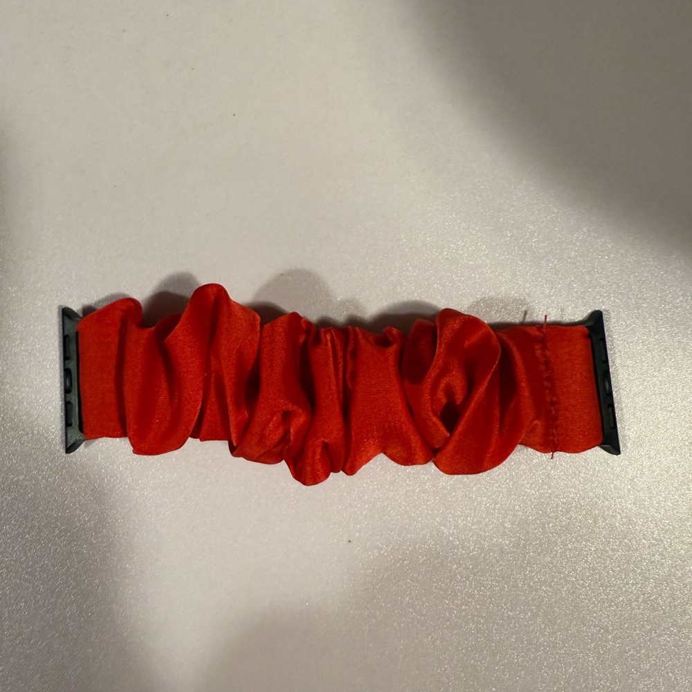 Red Scrunchie Style Apple Watch Band